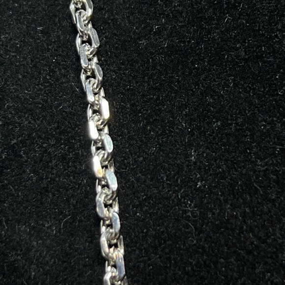 Vintage Heavy Silver Tone Cable Chain Necklace 25" (4171) - Picture 2 of 4